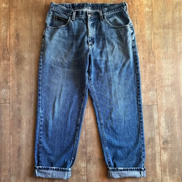 Vintage 90’s Lee High Rise Boyfriend Fit Medium Wash Jeans Size 14/32 - Picture 1 of 8